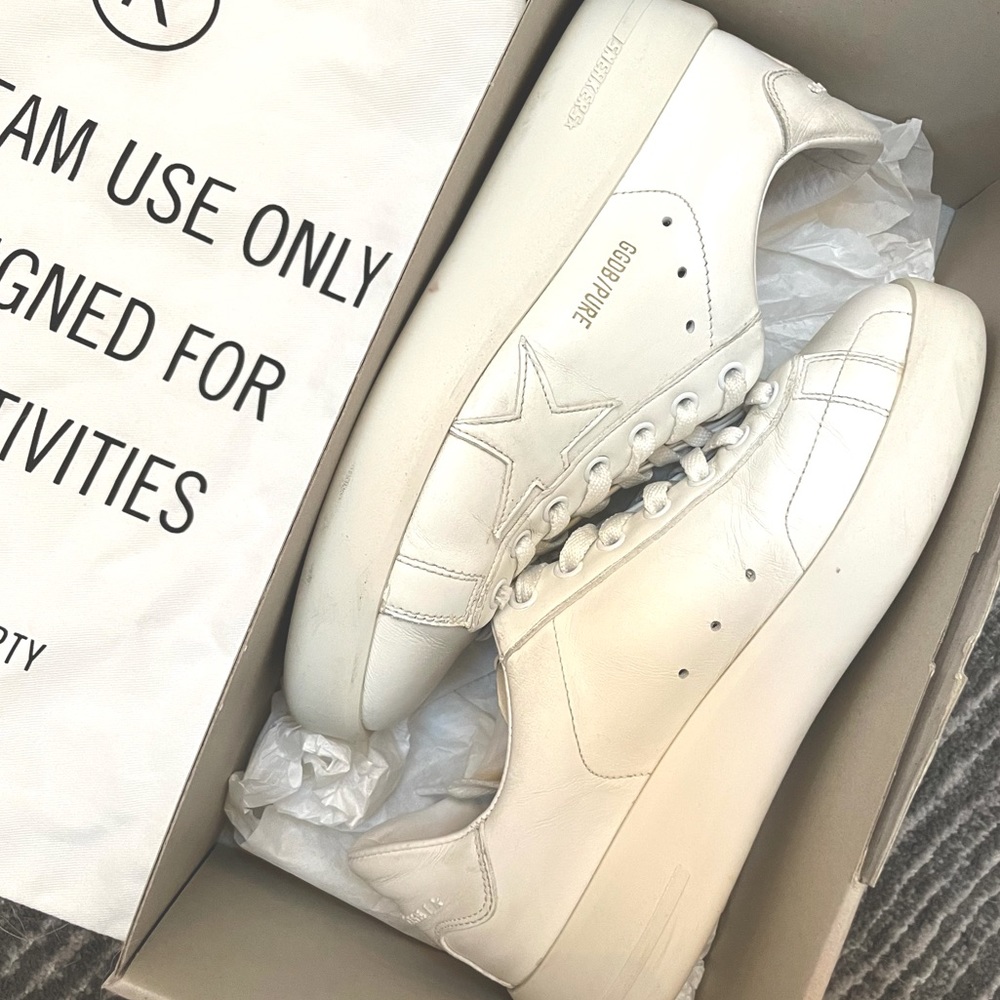 Golden Goose Pure Star Classic White Sneakers Size 37